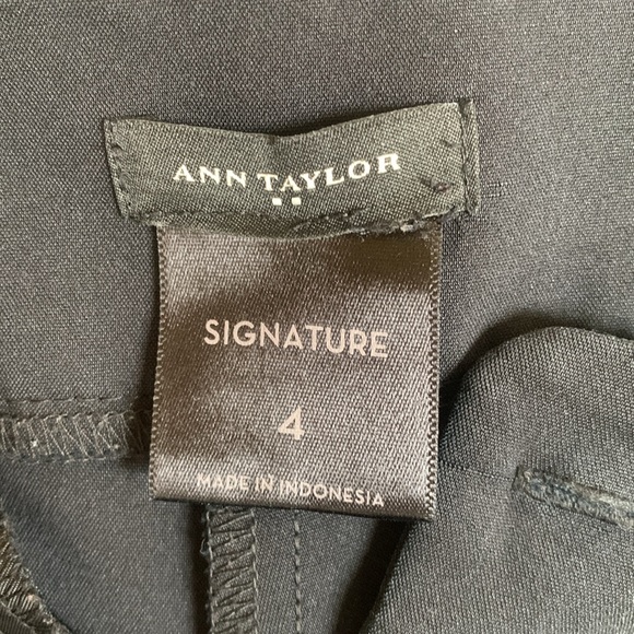Ann Taylor signature black straight leg mid rise flat front classic pant SZ4 - Picture 4 of 11